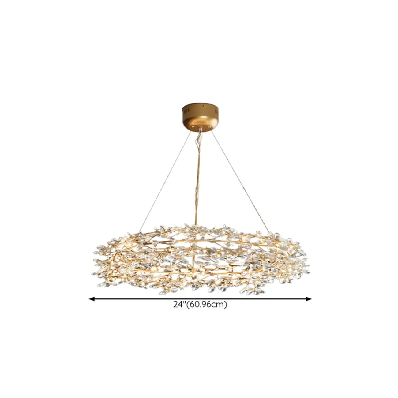 Modern Crystal Branch Chandelier with Adjustable Length