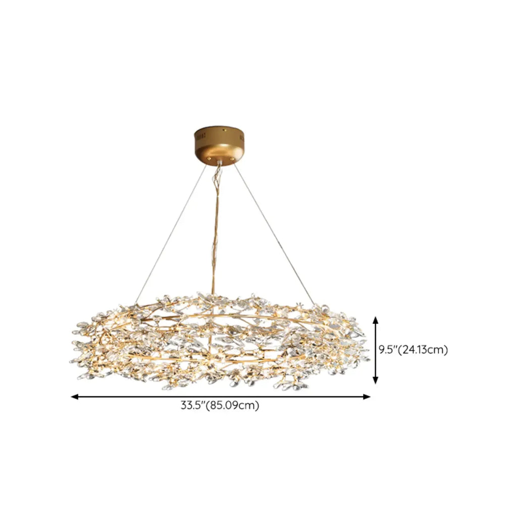 Modern Crystal Branch Chandelier with Adjustable Length