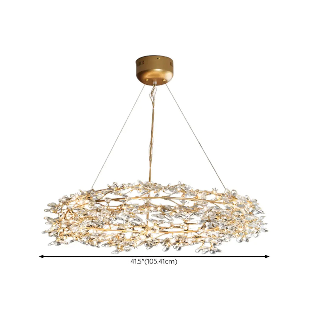 Modern Crystal Branch Chandelier with Adjustable Length