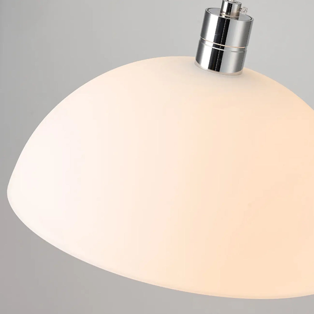 Nordic Cream Glass Dome LED Pendant Light for Living Room
