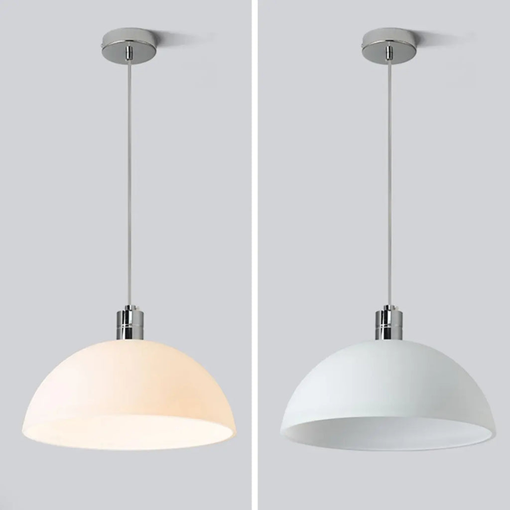 Nordic Cream Glass Dome LED Pendant Light for Living Room