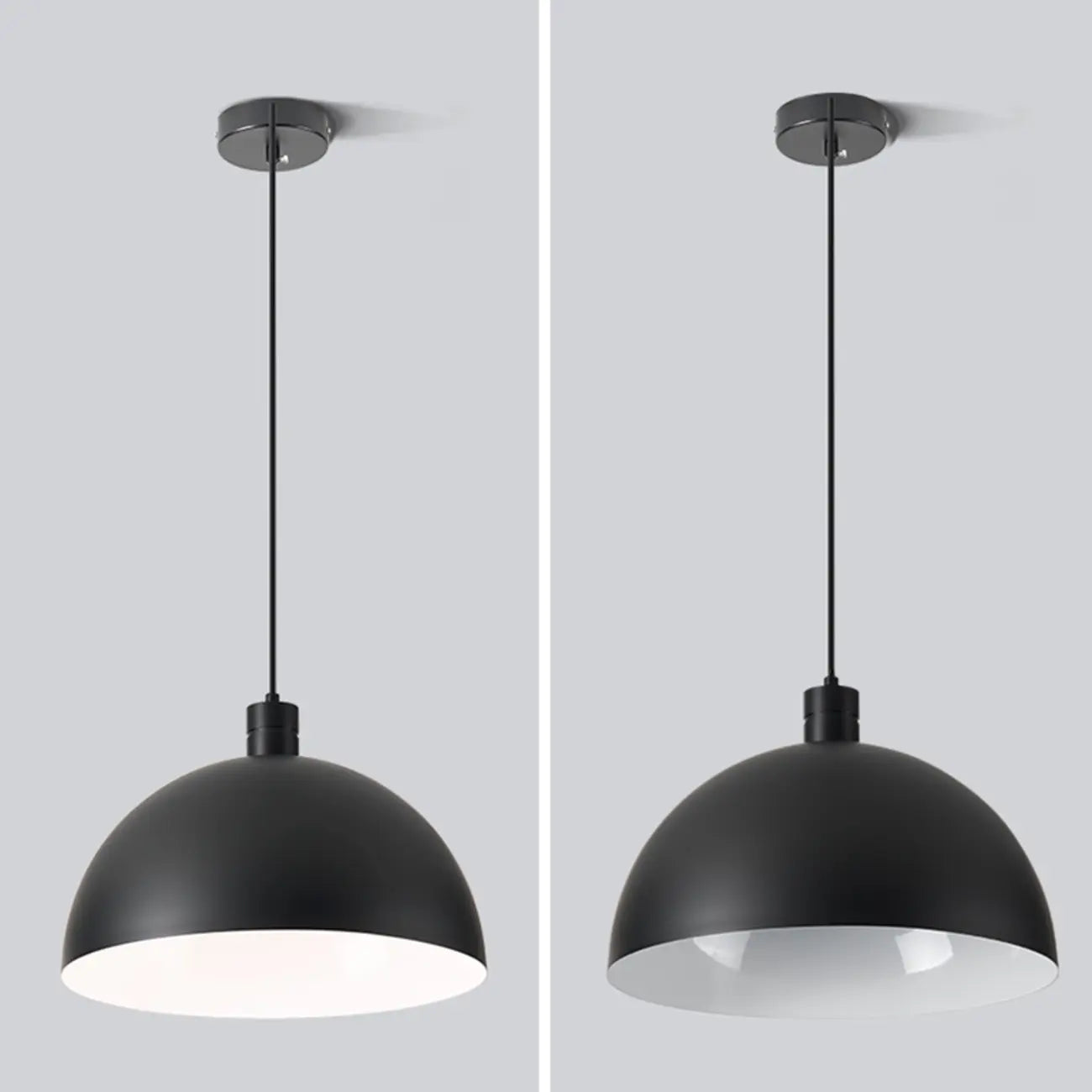 Nordic Cream Glass Dome LED Pendant Light for Living Room