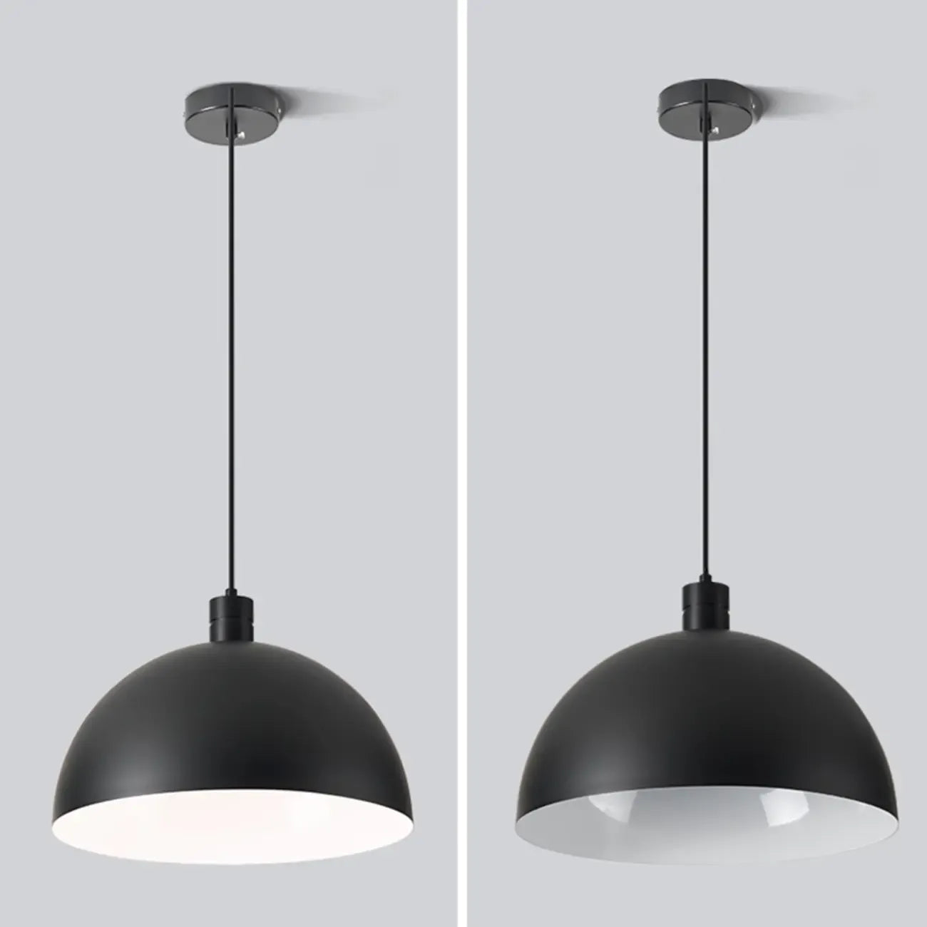 Nordic Cream Glass Dome LED Pendant Light for Living Room