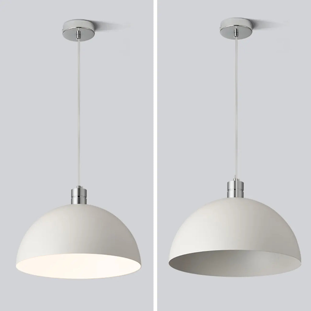 Nordic Cream Glass Dome LED Pendant Light for Living Room