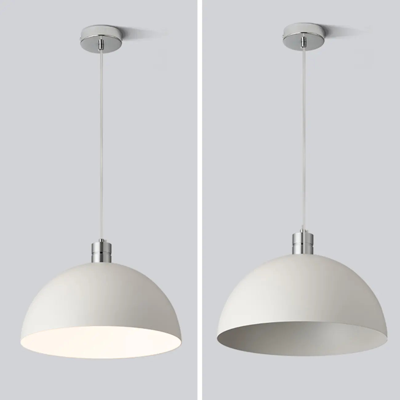 Nordic Cream Glass Dome LED Pendant Light for Living Room