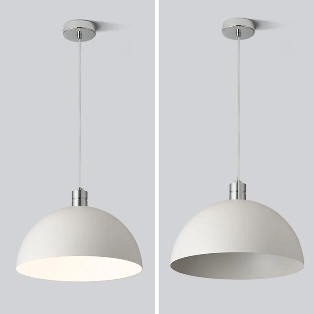 Nordic Cream Glass Dome LED Pendant Light for Living Room