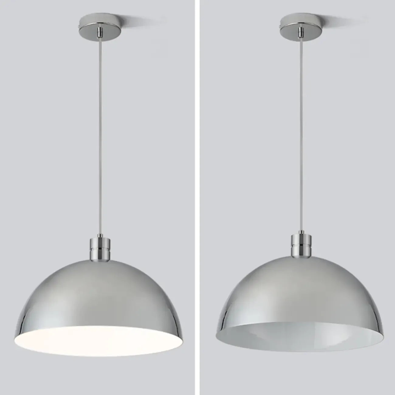 Nordic Cream Glass Dome LED Pendant Light for Living Room