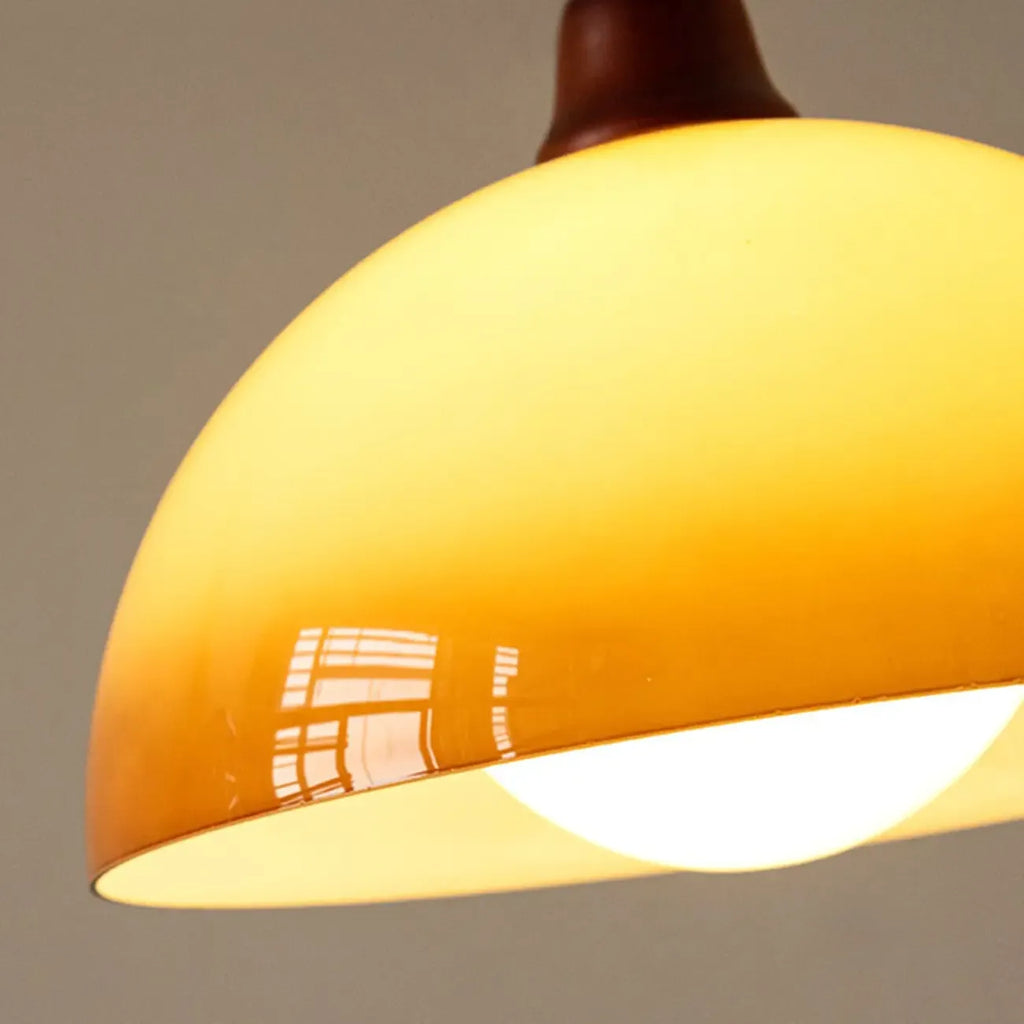 Natural Cylinder Wood Pendant Light for Living Room