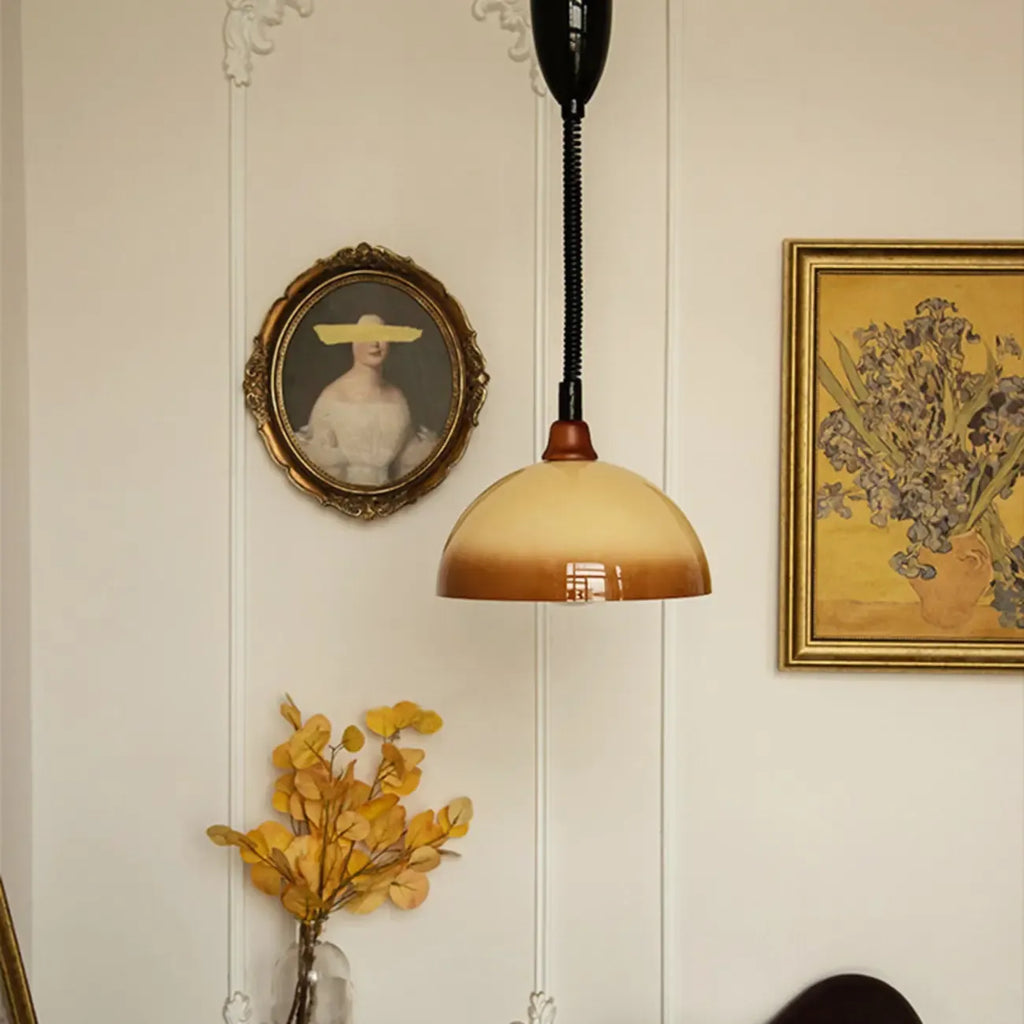 Natural Cylinder Wood Pendant Light for Living Room