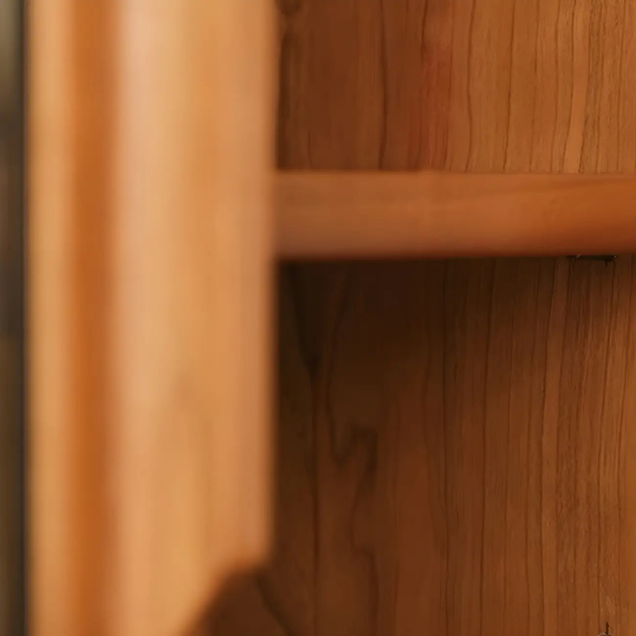 Modern Brown Pine Wood Sideboard with Glass Doors