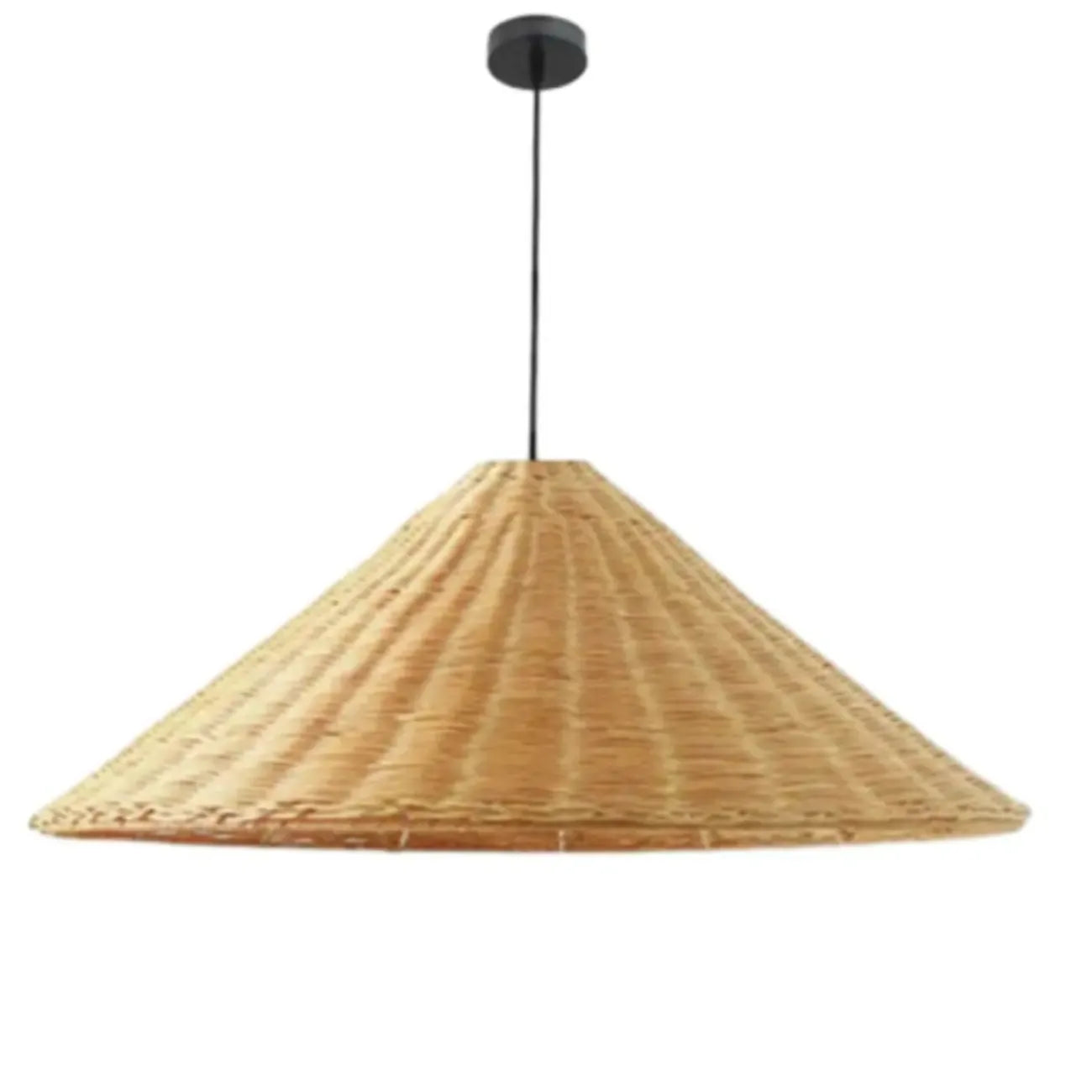Southeast Asia Style Brown Rattan Cone Pendant Light for Natural Decor
