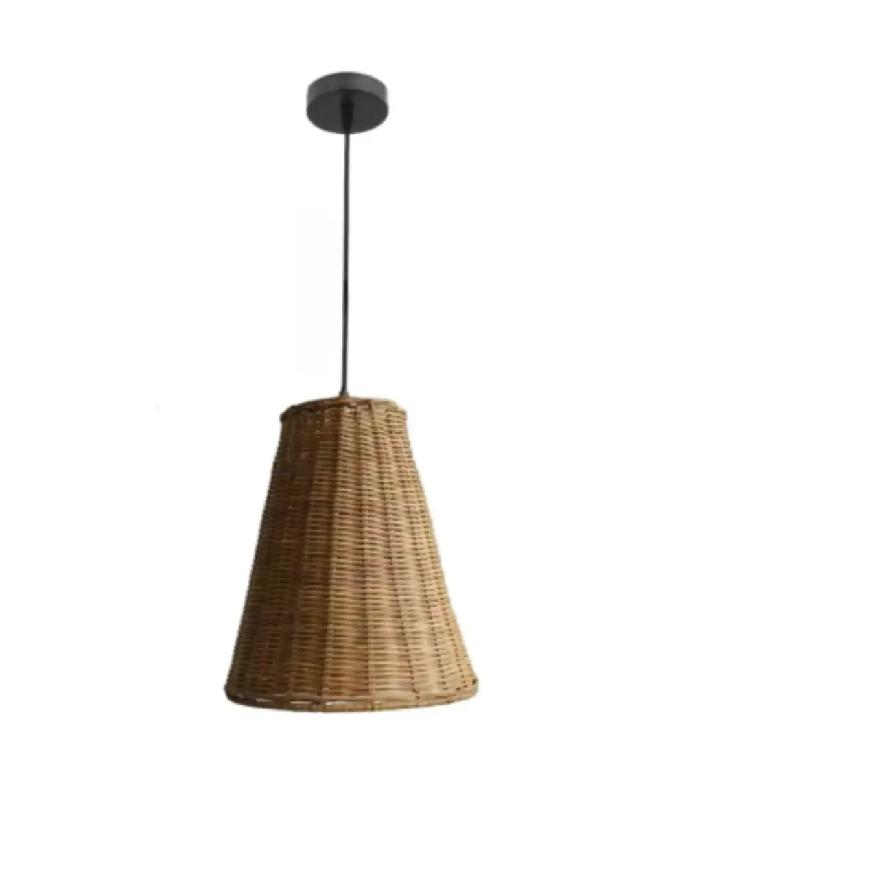 Southeast Asia Style Brown Rattan Cone Pendant Light for Natural Decor