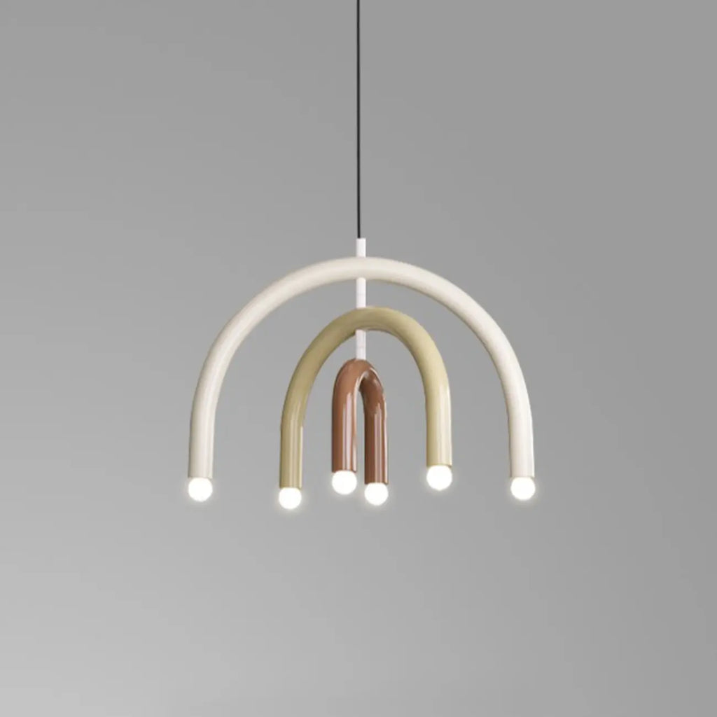 Modern 6-Light LED Chandelier  with Rainbow Shape Design