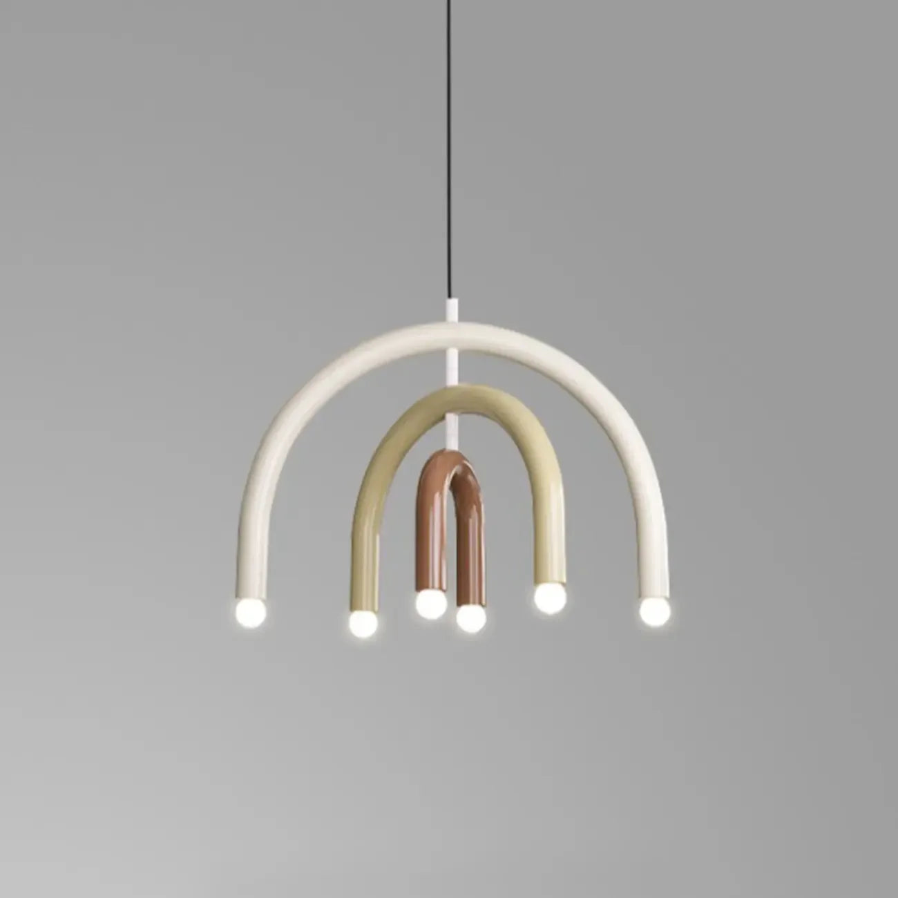 Modern 6-Light LED Chandelier  with Rainbow Shape Design