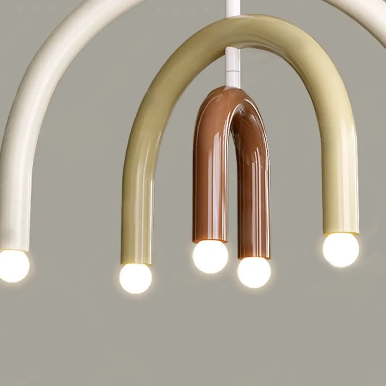 Modern 6-Light LED Chandelier  with Rainbow Shape Design