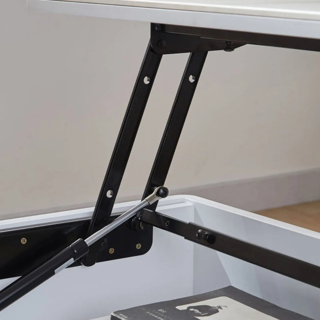 4-Legs Modern Wood White Lift-top Coffee Table with Storage