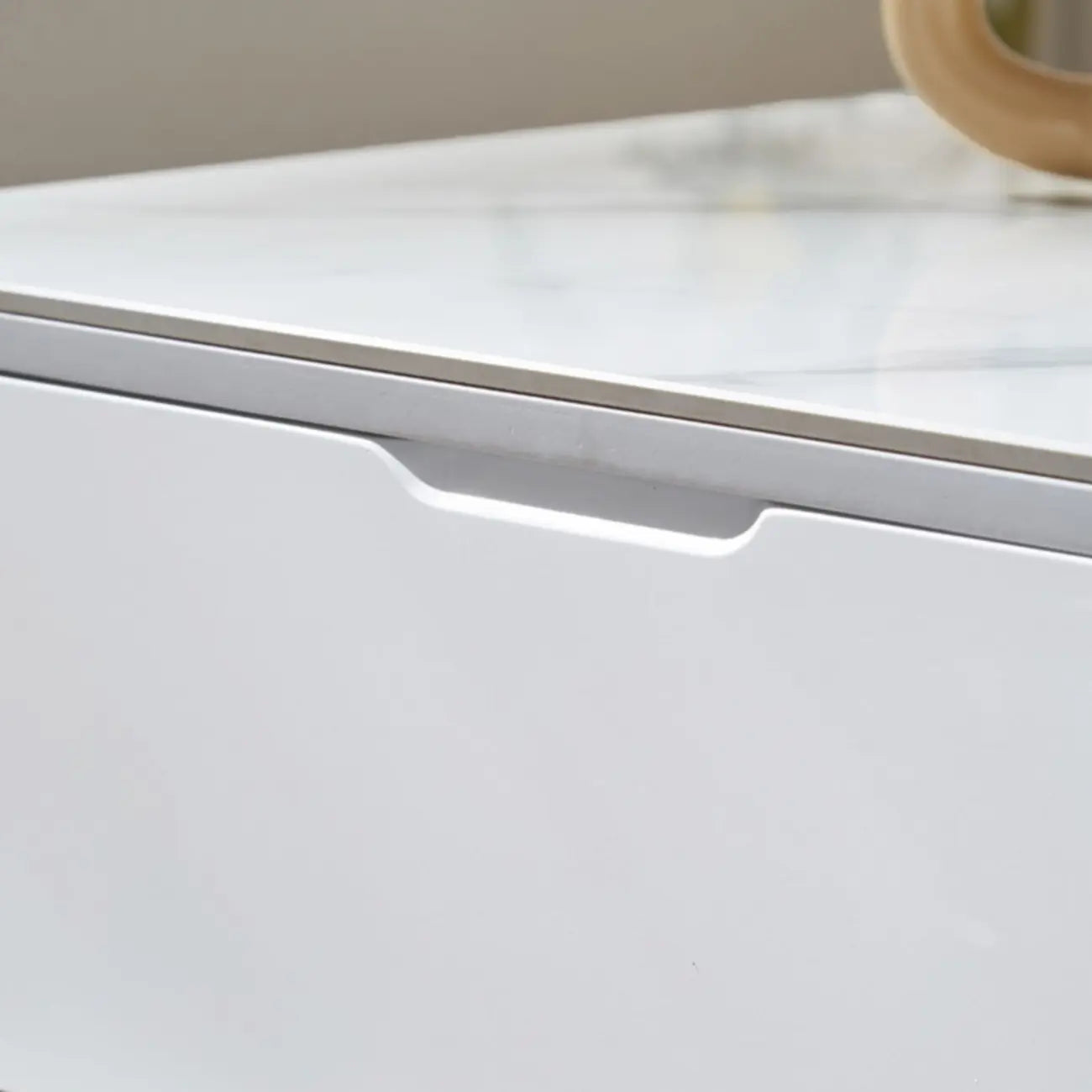 4-Legs Modern Wood White Lift-top Coffee Table with Storage