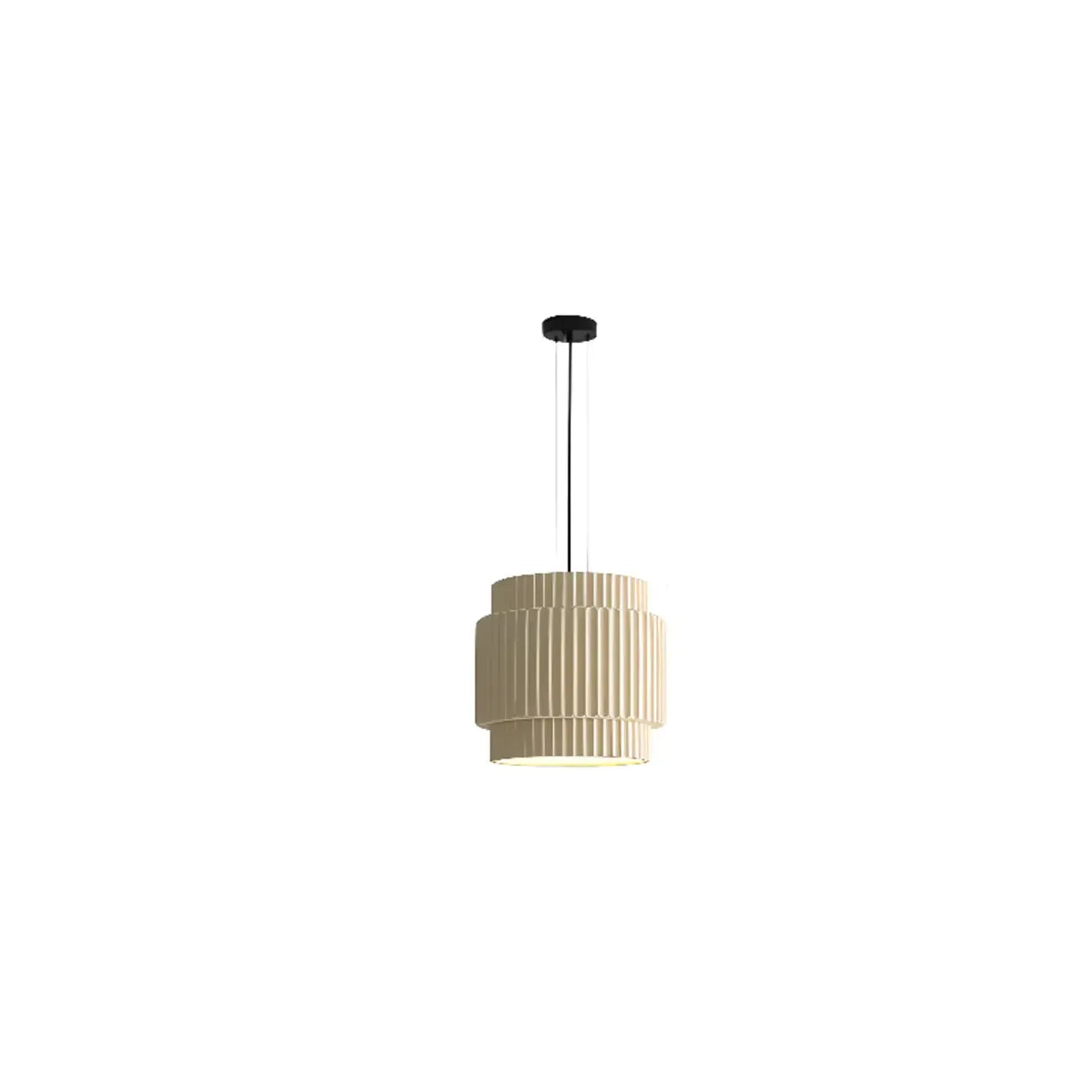 Modern White Stripe Cylinder Resin Pendant Light for Living Room