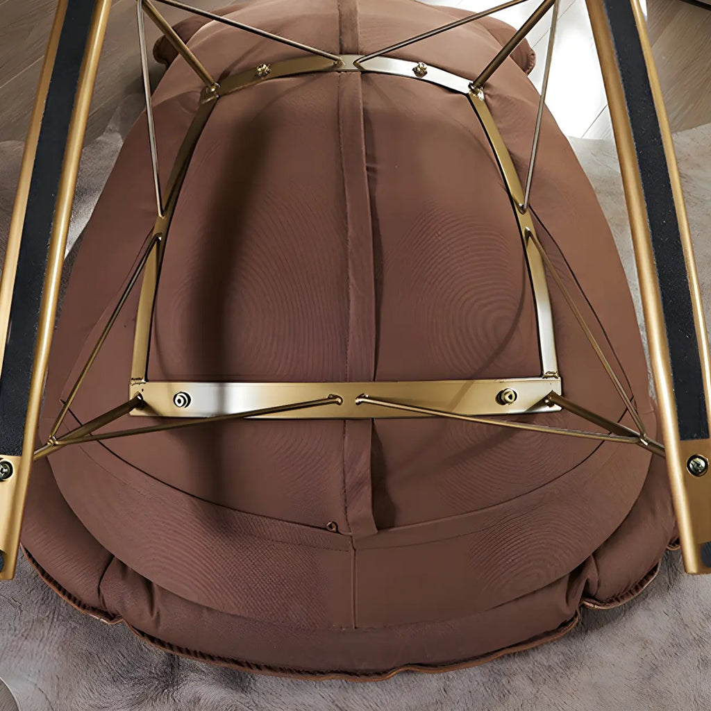 Brown Modern Upholstered Rocking Chair with Ottoman for Indoor