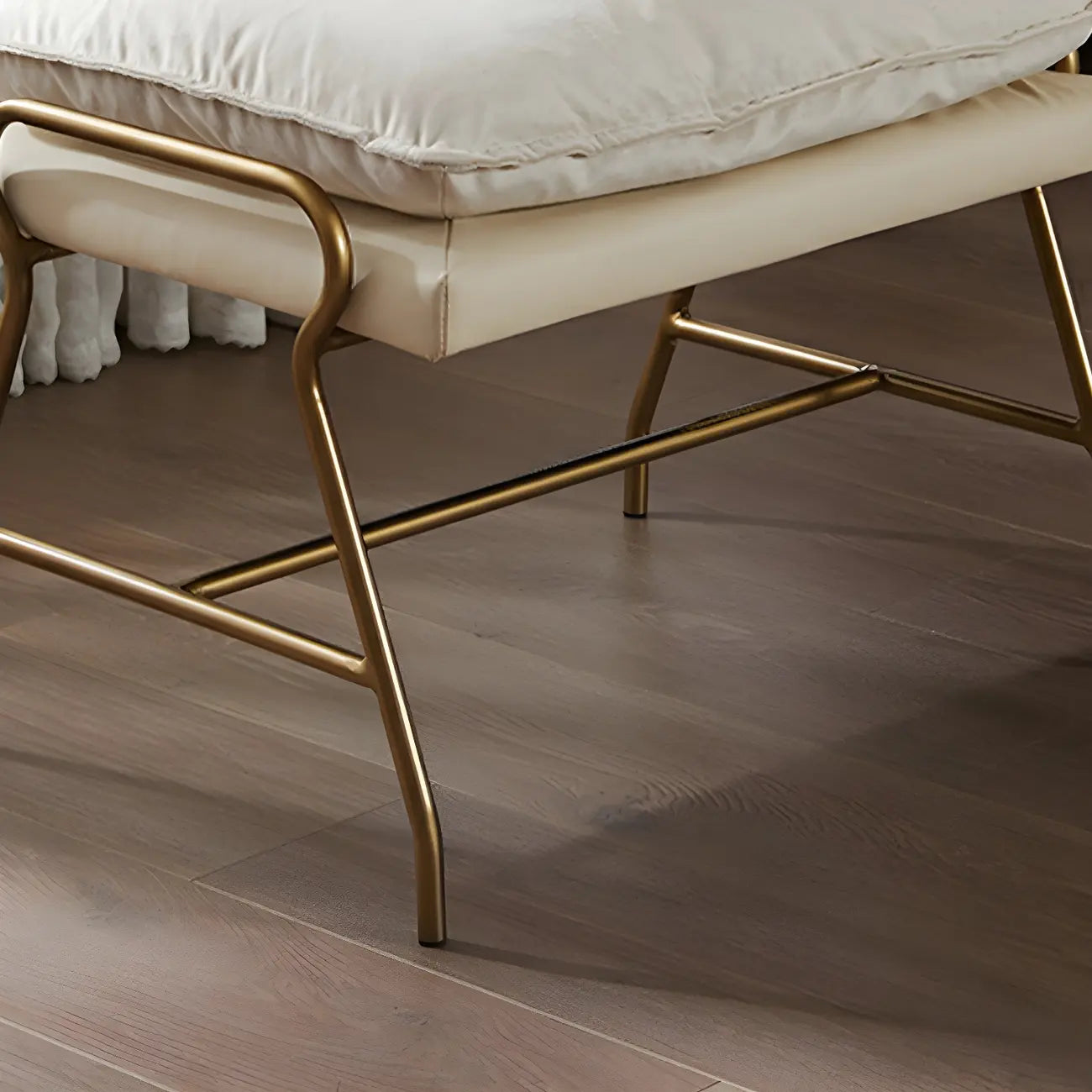 Brown Modern Upholstered Rocking Chair with Ottoman for Indoor