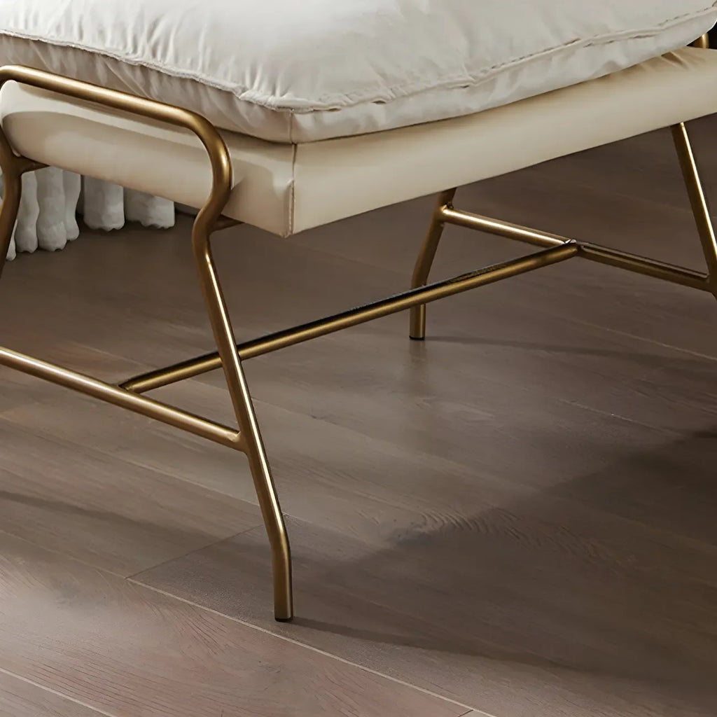 Brown Modern Upholstered Rocking Chair with Ottoman for Indoor