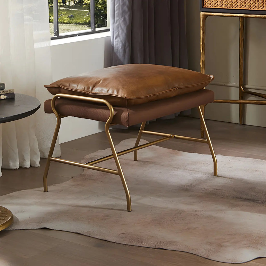 Brown Modern Upholstered Rocking Chair with Ottoman for Indoor