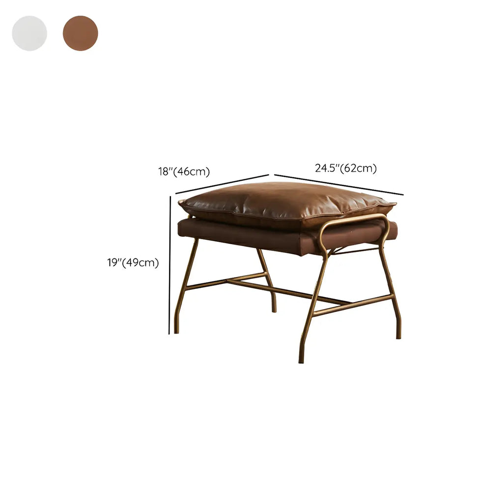 Brown Modern Upholstered Rocking Chair with Ottoman for Indoor