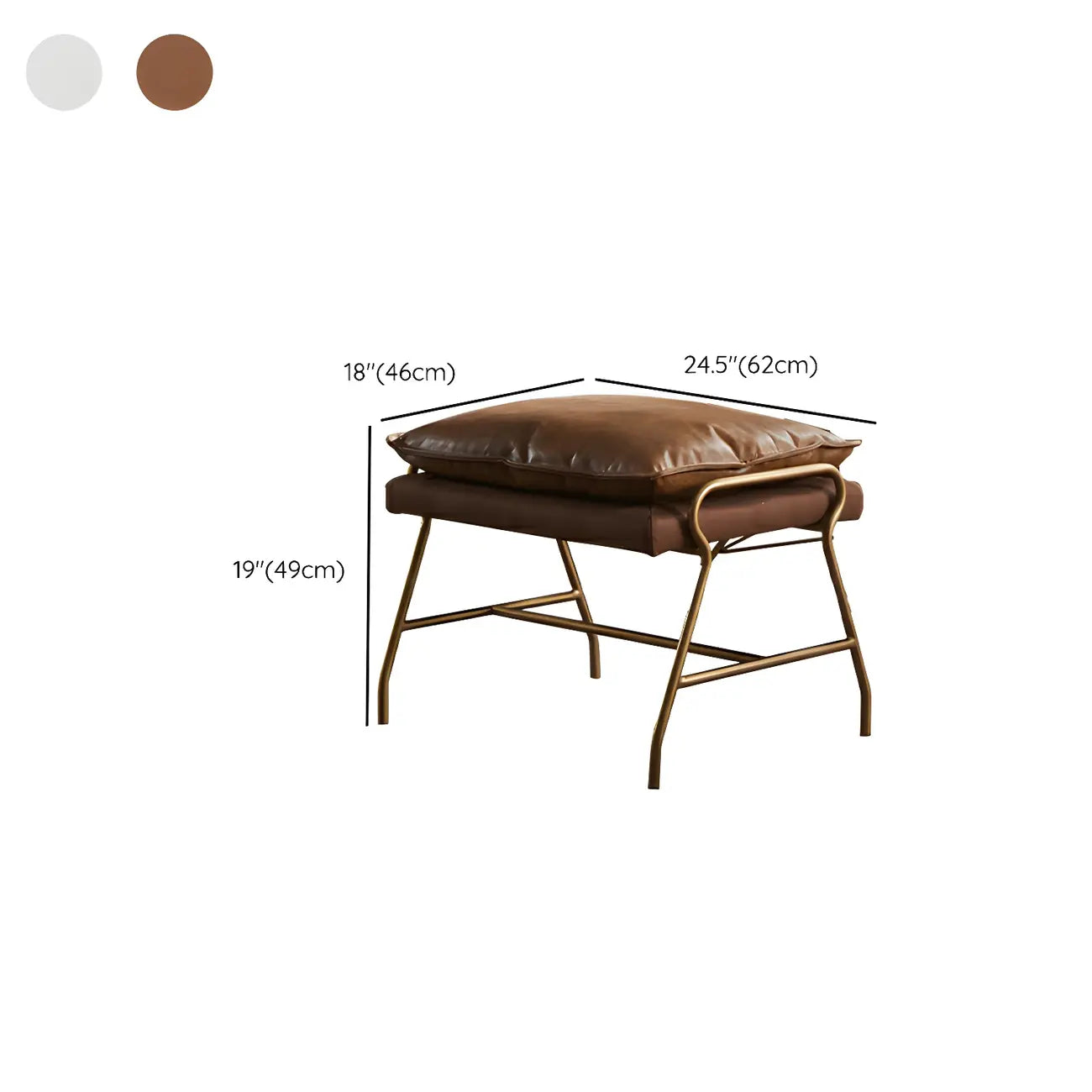 Brown Modern Upholstered Rocking Chair with Ottoman for Indoor