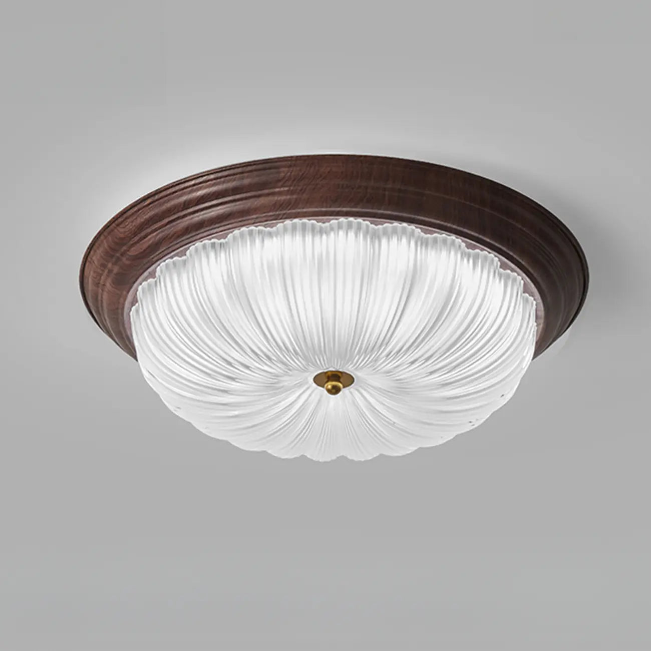 Vintage Glass Brown Flush Mount Dimmable LED Ceiling Light