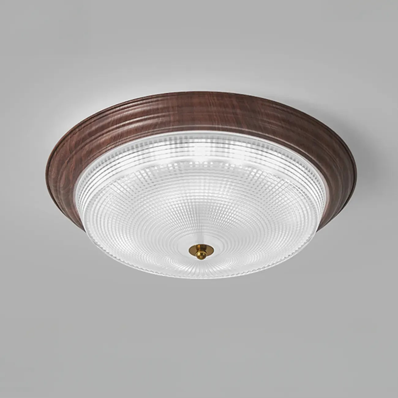 Vintage Glass Brown Flush Mount Dimmable LED Ceiling Light