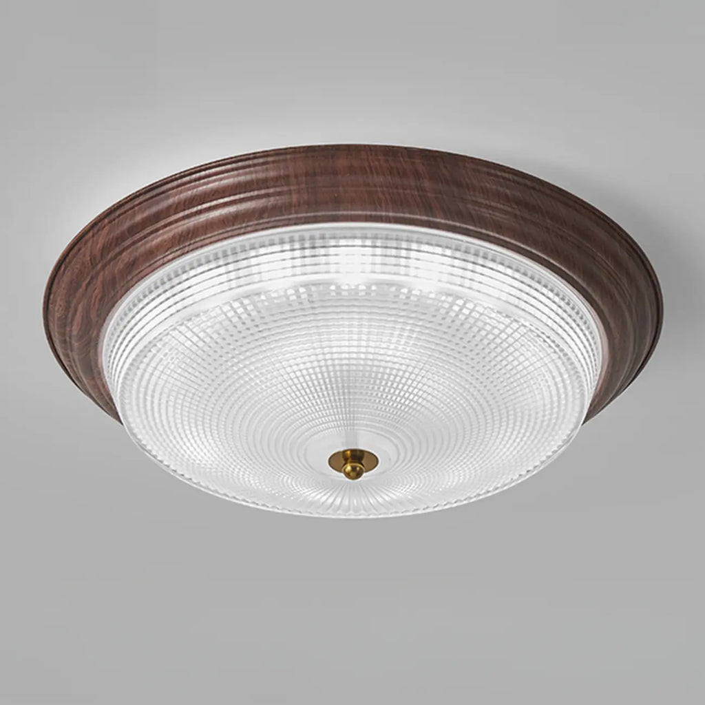 Vintage Glass Brown Flush Mount Dimmable LED Ceiling Light