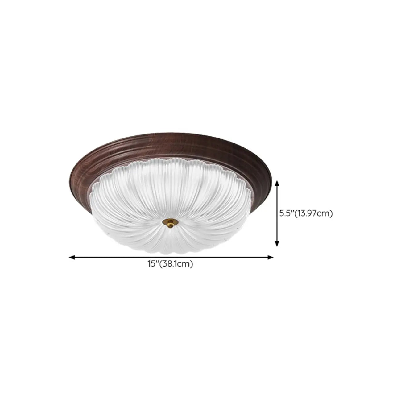 Vintage Glass Brown Flush Mount Dimmable LED Ceiling Light