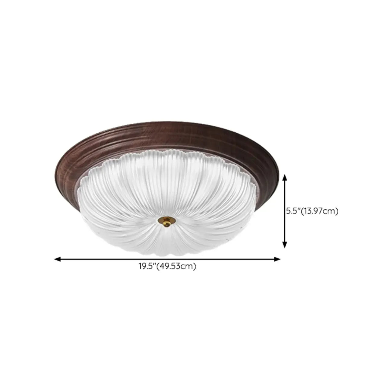 Vintage Glass Brown Flush Mount Dimmable LED Ceiling Light