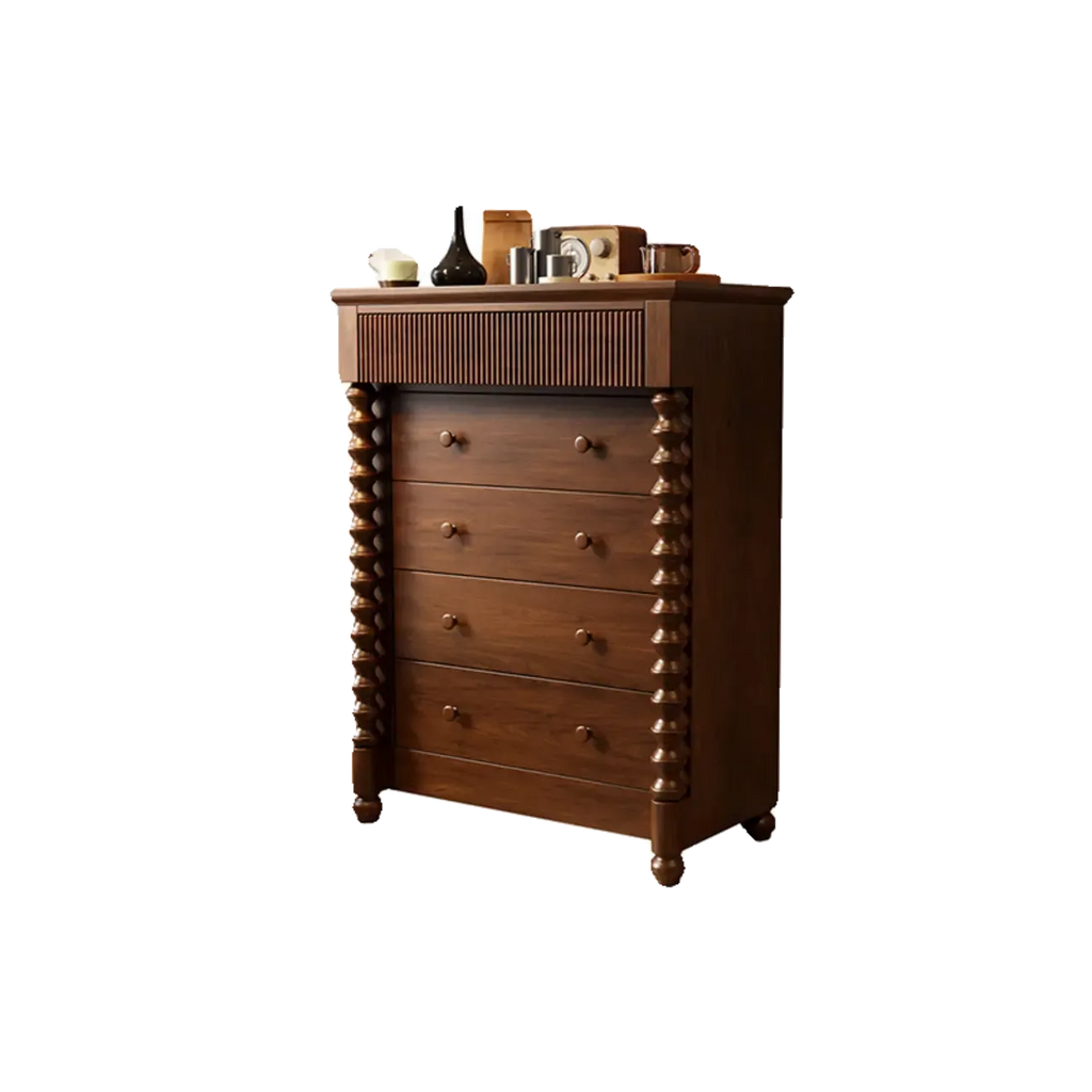 Elegant Wooden Double Dresser with 5-Drawers for Bedroom