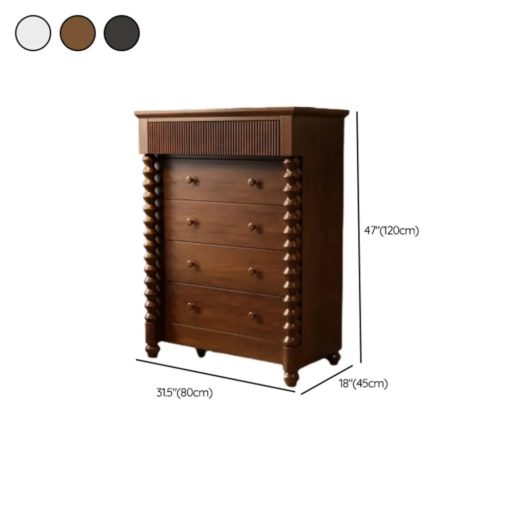 Elegant Wooden Double Dresser with 5-Drawers for Bedroom