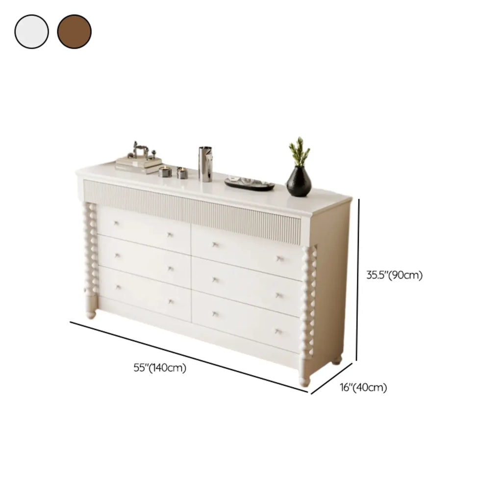 Elegant Wooden Double Dresser with 5-Drawers for Bedroom
