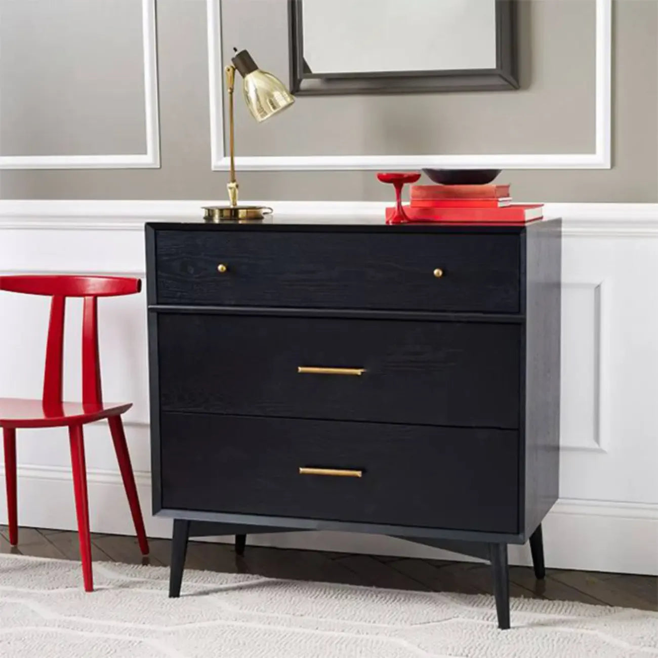 Industrial Wooden Dresser with 6-Drawers