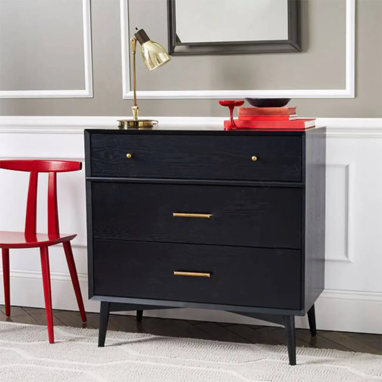 Industrial Wooden Dresser with 6-Drawers