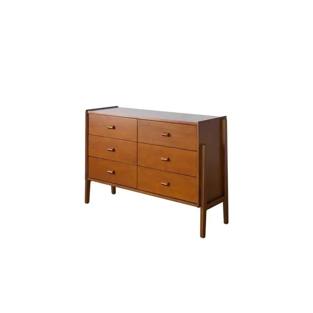 Minimalist Brown Wooden Dresser with Drawers for Bedroom