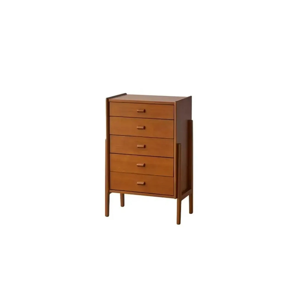 Minimalist Brown Wooden Dresser with Drawers for Bedroom