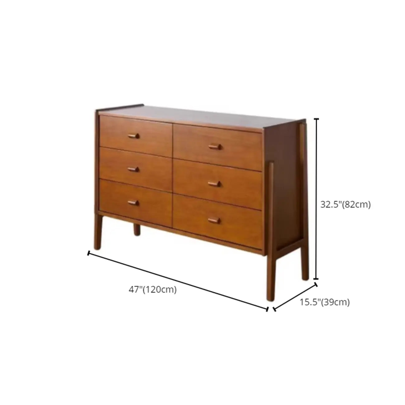 Minimalist Brown Wooden Dresser with Drawers for Bedroom