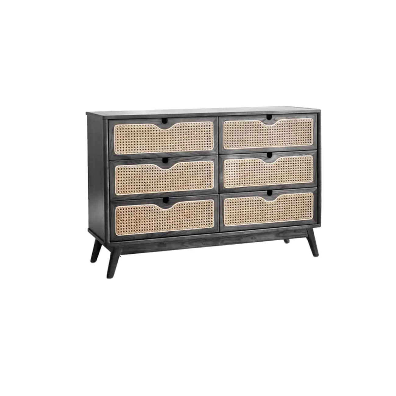 Tropical Natural Woven Double Layer Chest with 6-Drawers
