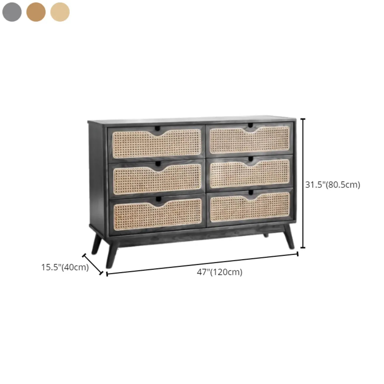 Tropical Natural Woven Double Layer Chest with 6-Drawers