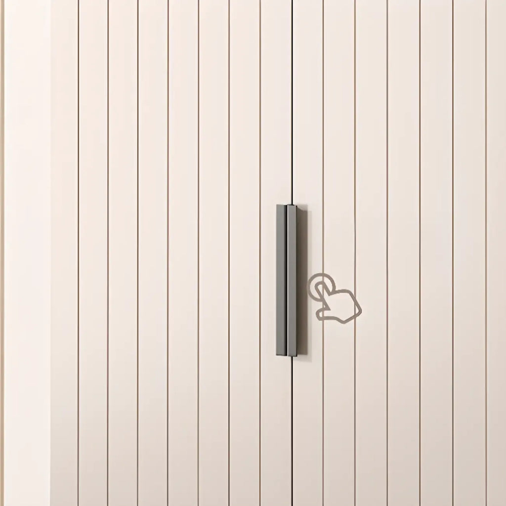 Vertical Wooden White Shoe Cabinet with Doors