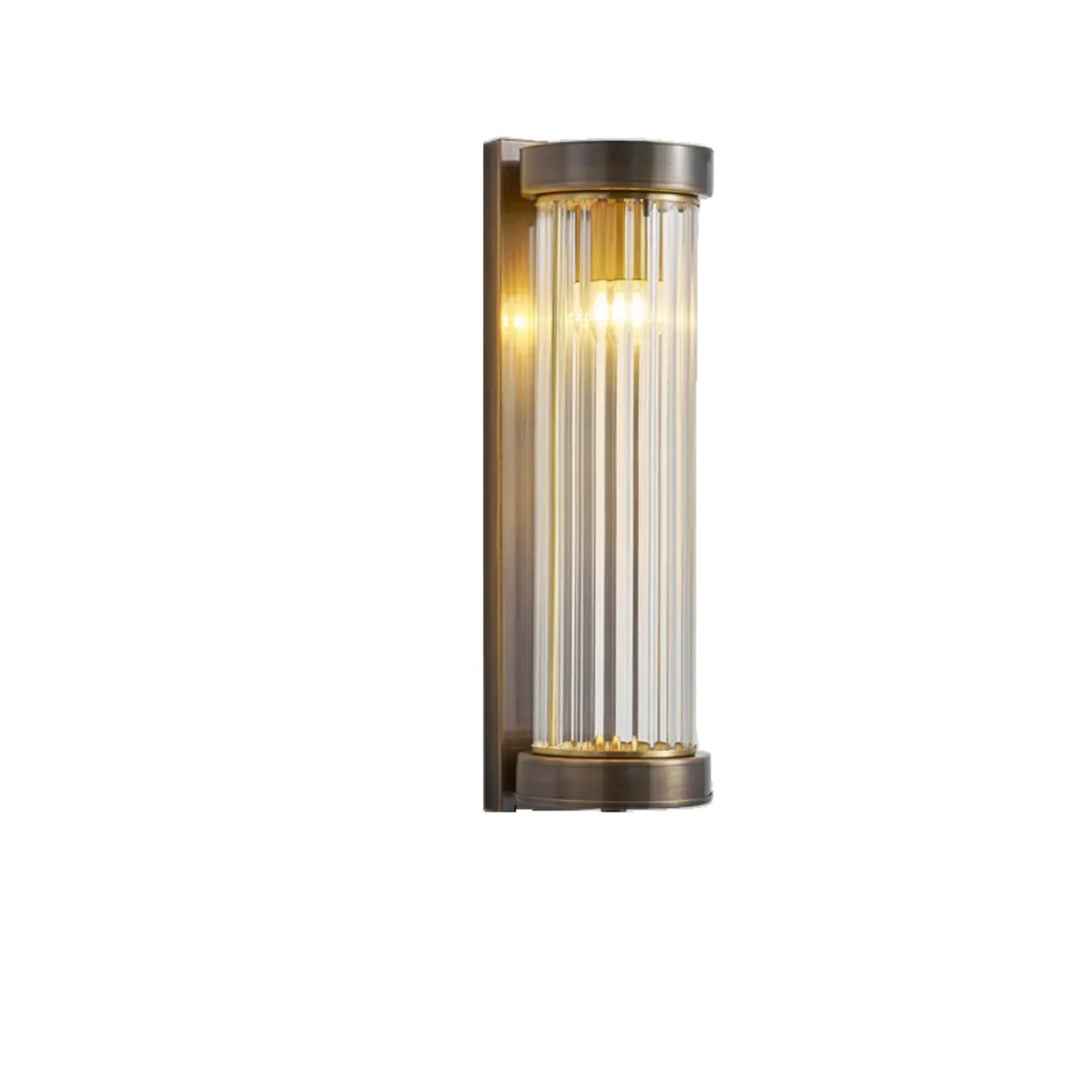Modern Outdoor Cylinder Wall Sconce with Clear Shade