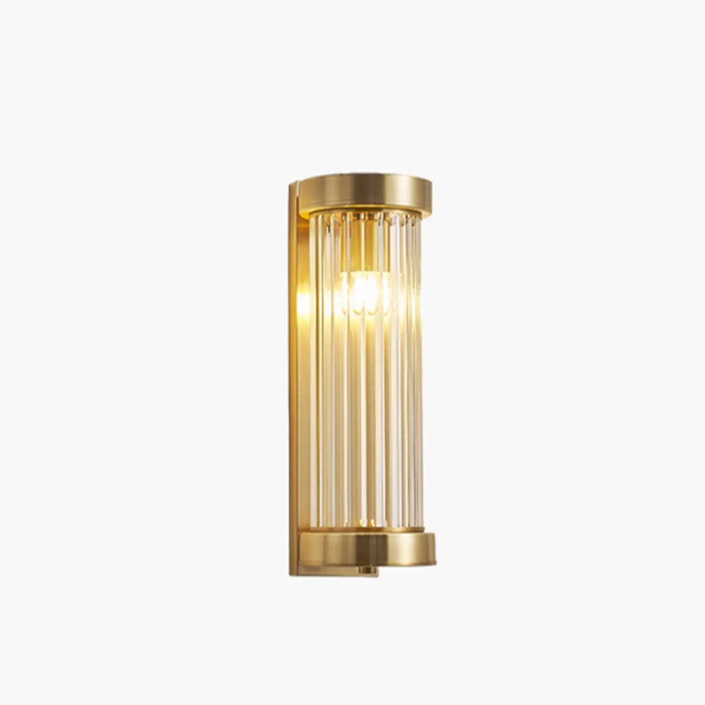 Modern Outdoor Cylinder Wall Sconce with Clear Shade