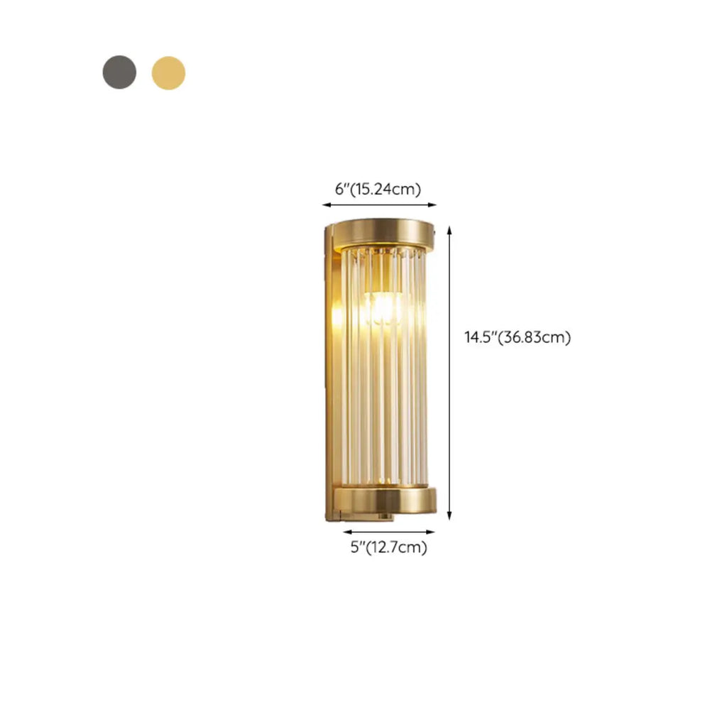 Modern Outdoor Cylinder Wall Sconce with Clear Shade