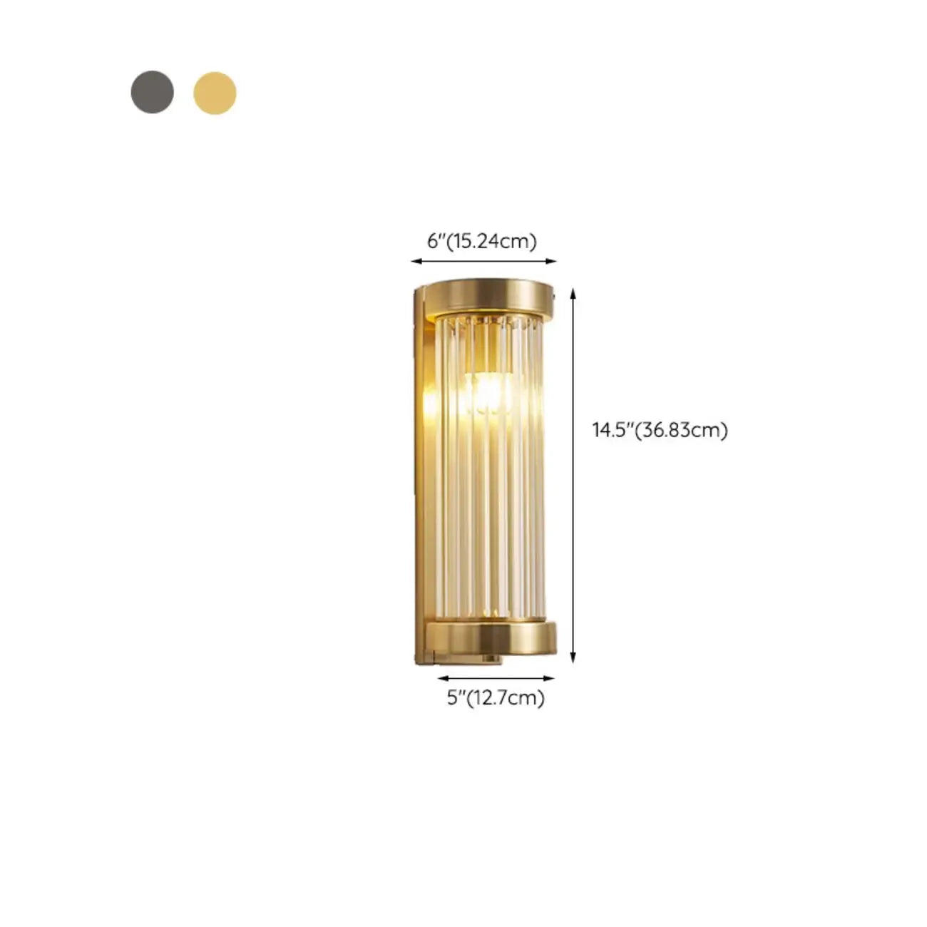Modern Outdoor Cylinder Wall Sconce with Clear Shade