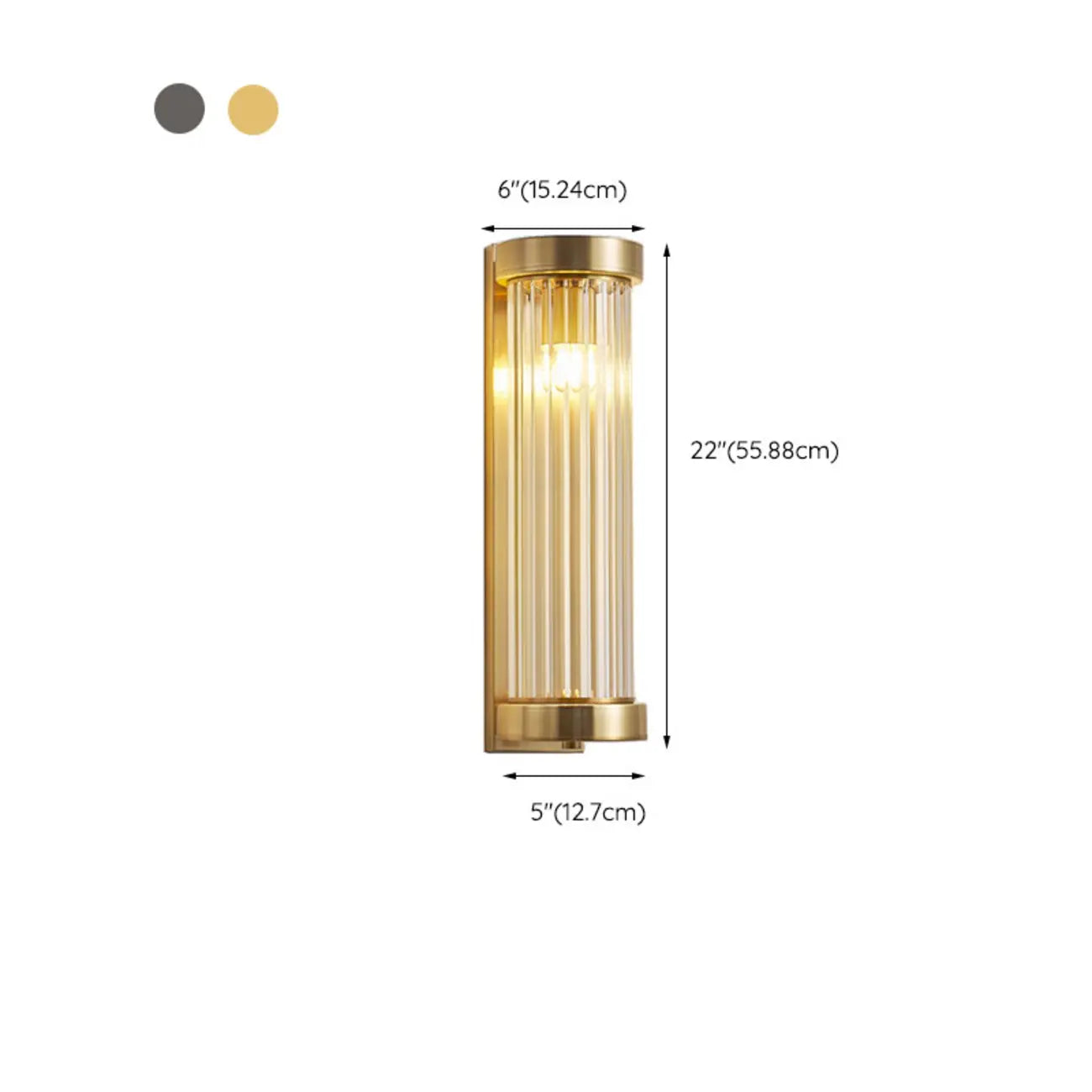 Modern Outdoor Cylinder Wall Sconce with Clear Shade