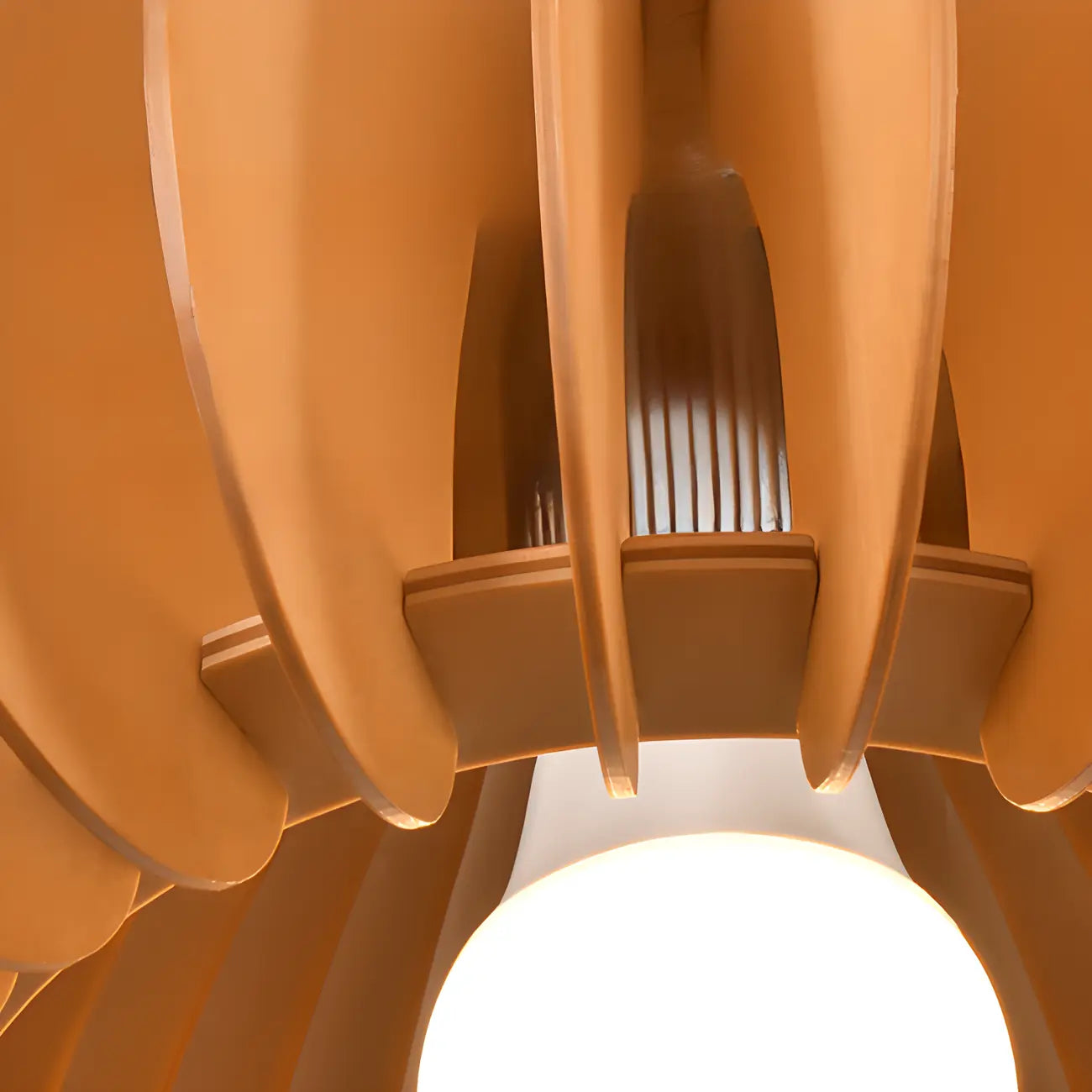 Natural Finish Dome Semi Flush Ceiling Light for Living Room